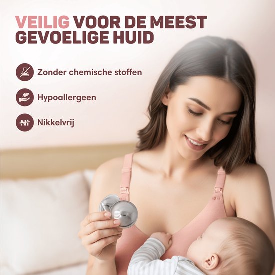 Vulpes Goods® Babycare Zilveren Tepelkapjes – Nursing Cups - 999 Puur Zilver – Hypoallergeen & Herbruikbaar – Tepelbeschermers voor Borstvoeding – Maat L – Incl. Opbergetui