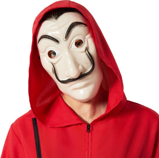 Dressforfun La Casa de Papel - Money Heist - unisexkostuum gemaskerde bankovervallers - M - Verkleedkleding carnaval - Halloween - Verkleden - Feestkleding - Carnavalskleding - Feest - Partykleding