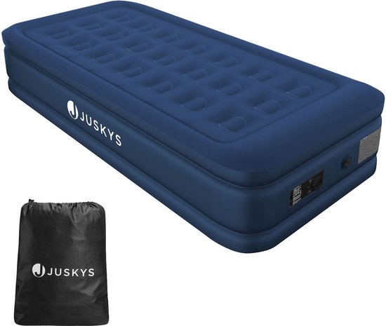 Juskys Zelfopblaasbaar Luchtbed Sapri M - Blauw - 191 x 91 x 44 cm - Incl. Opbergtas