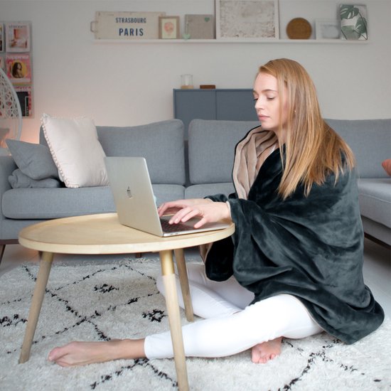 Auronic Elektrische Deken - Duo Pack - Warmtedeken - 1 Persoons - 3 Warmtestanden - 160x120cm - Antraciet