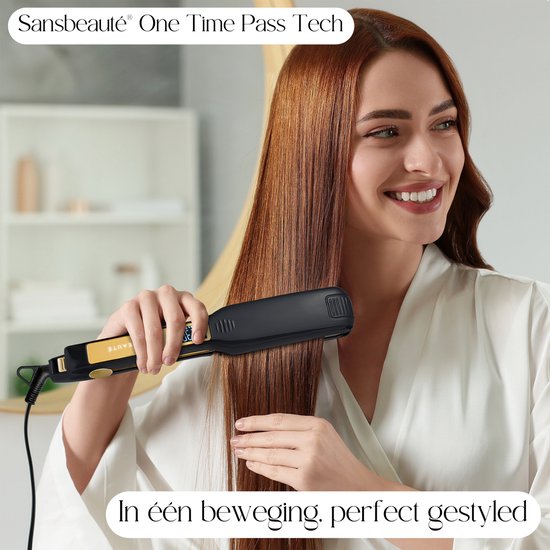 Sansbeauté® Professionele Stijltang - 2 in 1 - Krultang - Stijltangen - Hair Straightener - Snel Opgewarmd - 80℃ t/m 230℃ - Steilen & Krullen - ION technologie