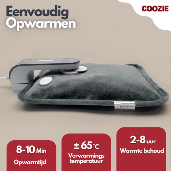 Coozie Elektrische kruik met ThermoSoft Hoes - Warmwaterkruik - Kruiken - Warmtekruik - Warmtekussen