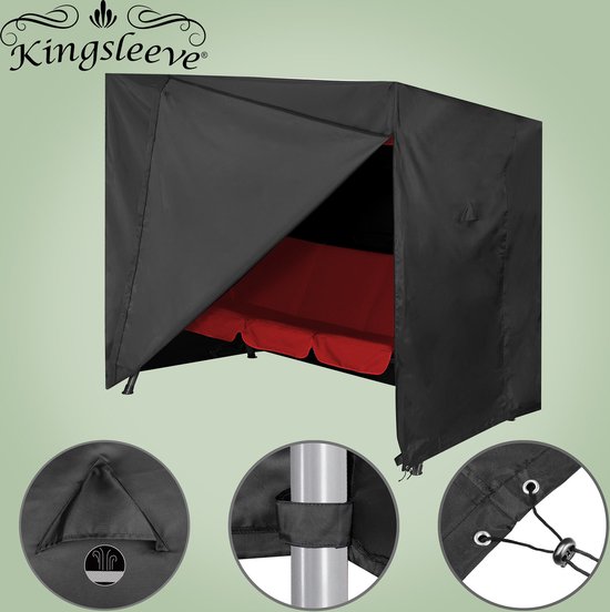 Kingsleeve Tuinmeubelhoes 185 x 117 x 150 cm Scheurvast UV-bestendig Antraciet