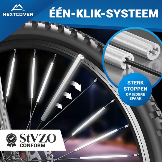 Nextcover® Spaakreflectoren Fiets 36 Stuks – Het Origineel – [3M Scotchlite] Maximale Zichtbaarheid I Spaakverlichting Fiets I Fietsreflectoren I Alternatief voor kattenogen fiets