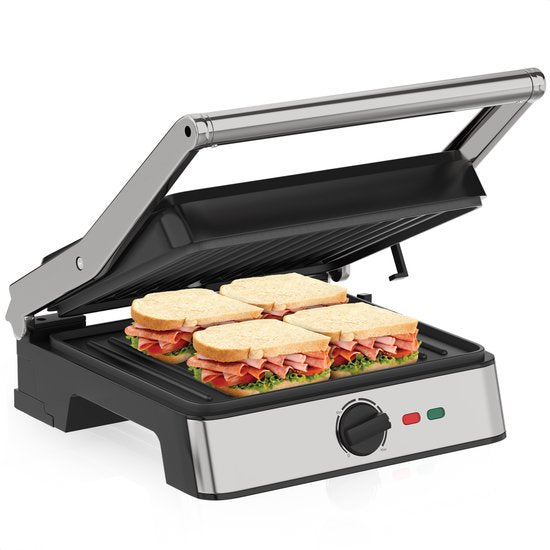 Strex Tosti Apparaat XL Met Temperatuurregeling - Contactgrill Groot / Tosti Ijzer / Broodrooster / Grill Apparaat / Panini Grill - PFAS Vrij - 2200W