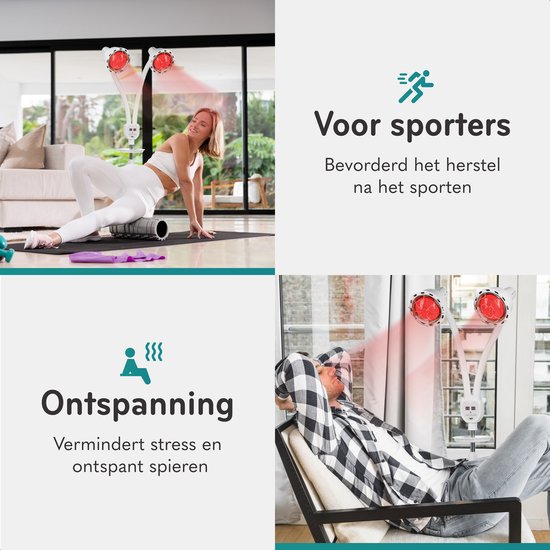 Soft & Silky Infraroodlamp 2 Koppen - Draaibaar - Infrarood - Therapie - Deken - Lamp - Verwarmingspaneel - Verwarming