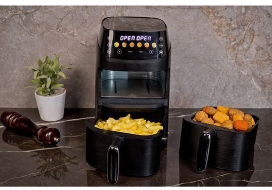 Nexxt Double Stack Airfryer – 2x 2.5L – Compact & Ruimtebesparend – 2 Gerechten Tegelijk – Ideaal voor Kleine Keukens
