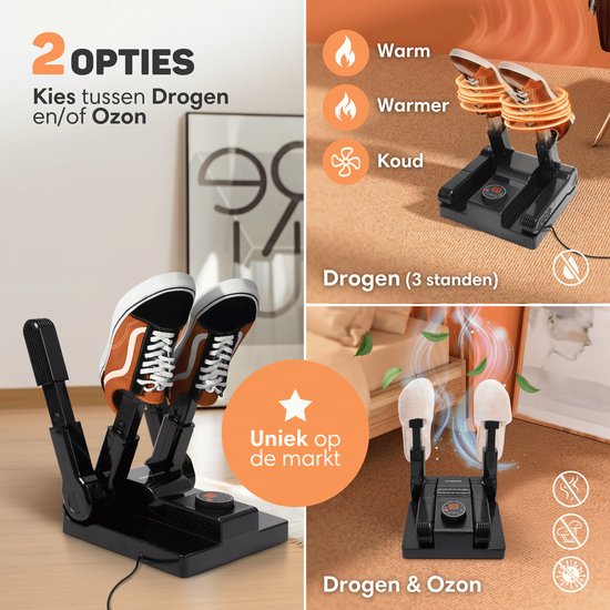 Vulpes Goods® Tech - Schoenendroger & Schoenverfrisser met Ozone - Ozone & Droogfunctie - Meerdere Droogfuncties - Incl. 10 Schoenverfrissers - PRO V2 versie