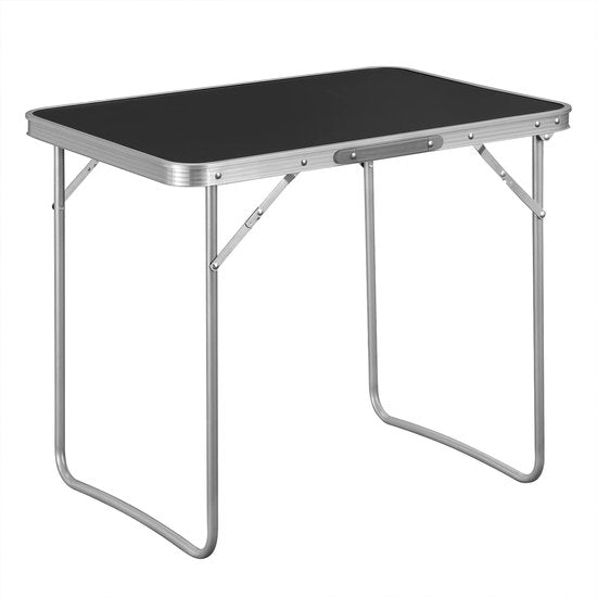 Klaptafel - Draagbaar bureau - Compacte standaard - Inklapbaar oppervlak - Reiswerkstation - Lichtgewicht bord - Eenvoudig op te zetten plaat - Zwart - 70x60x50 cm