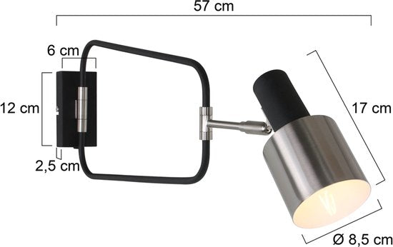 Wandlamp Anne Lighting Fjorgard - Zwart