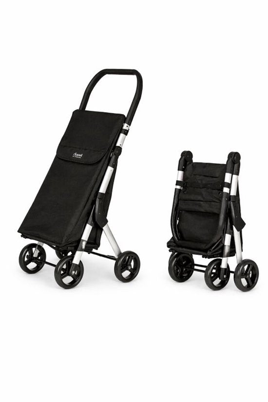 Duett Muuvi Up Boodschappentrolley - Tasinhoud 46L - 4 Wielen - Opvouwbaar - Zwart