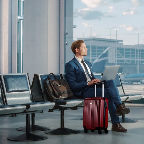 Slazenger Kofferset 2 Delig - Handbagage Trolley 26L en Ruimbagage Koffer 71L - Bordeauxrood
