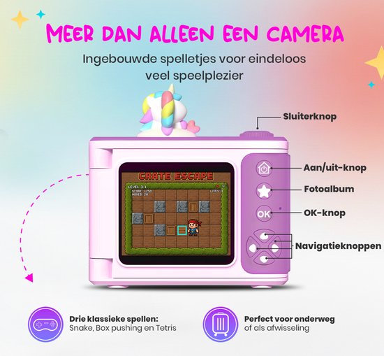K&L Digitale Kindercamera Kids 32GB - Kinder vlog camera - Kindercamera's Digitaal - Fototoestel Kinderen - Kinderfototoestel