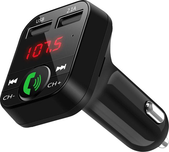 WADU Bluetooth FM Transmitter - Bluetooth ontvanger voor in de auto - USB - Handsfree carkit