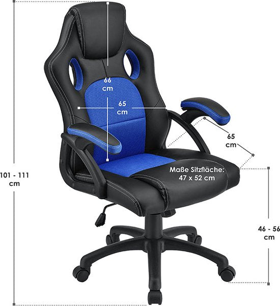 Bureaustoel / Gamingstoel - Montreal - Blauw