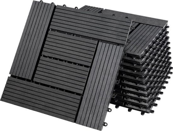 WPC Vlondertegels - Mozaïk Insteeksysteem 30x30cm - Antraciet