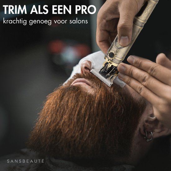 Professionele Draadloze T-blade Tondeuse + Neustrimmer - Sansbeauté® Buddha Trimmer - Baardtrimmer - Tondeuse Mannen Hoofdhaar - Cheveux Haar - Haartrimmer - Kapper Haar Machine - Haartondeuse - Barber Hair Clipper - Kappersset