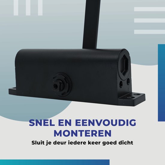 Gtrise Verstelbare Deurdranger - T/M 100KG - Large - Incl bevestigingsset - Hydraulisch - Hoge kwaliteit - Voor binnen & buiten - Veel functies - Deursluiter - Deurveer