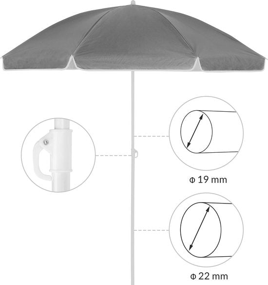 Kingsleeve Parasol - 200cm UV 50+ Kantelbaar Waterafstotend - Antraciet