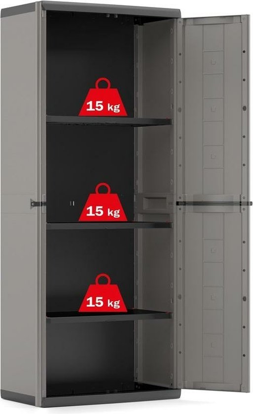 Keter Hoge opbergkast - Kunststof - Incl Slot - 3 planken