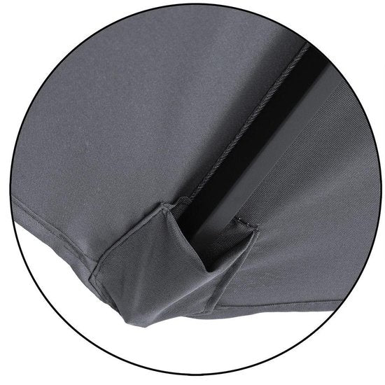 Kingsleeve Zweefparasol - Parasolvoet LED Verlichting 300cm - Antraciet