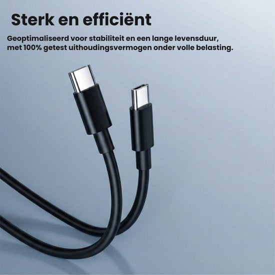Faas USB C Oplader - Snellader - 40W - 2x 20W Poort - 2 kabels - 1.5 meter - USB C Kabel - USB C naar USB C - Zwart