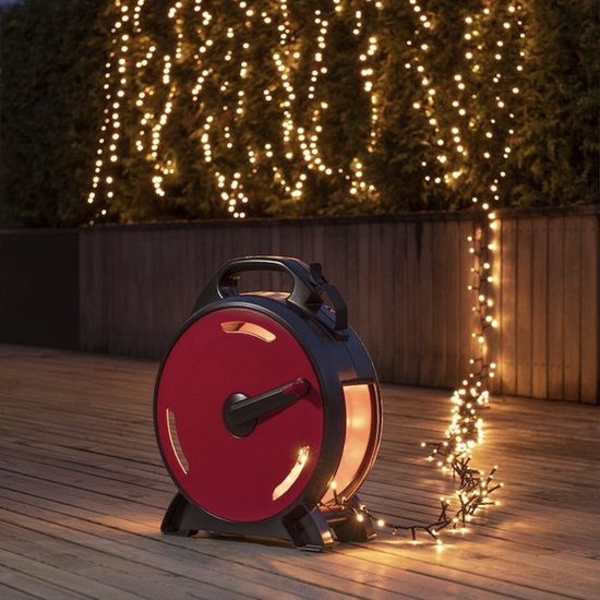 Cluster Lichtsnoer op kabelhaspel voor buiten - 800 LEDs - 2100K Amber - IP44 - 18 meter – Kerstverlichting