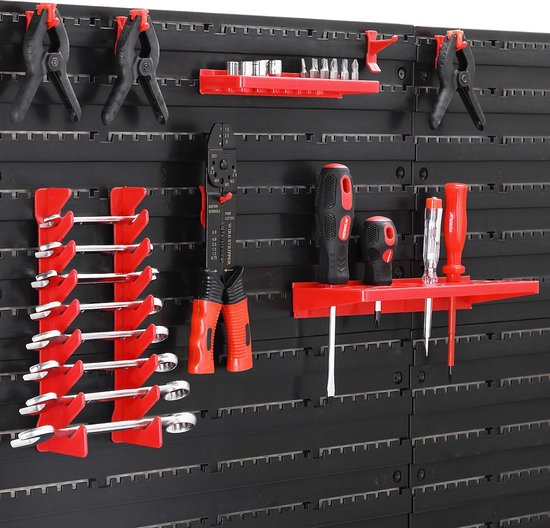 Deuba Gereedschapswand met stapelboxen en gereedschapshouder 43 st. - 2 wandplaten van 54x47,5x1,8 cm