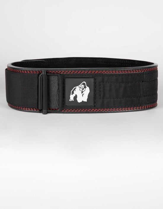 Gorilla Wear Halterriem - 4 Inch Premium Leren Lifting Riempje - Zwart - 2XL/3XL