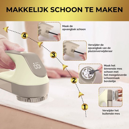 MostEssential Premium Elektrische Pluizenverwijderaar FL777 – Pluizentondeuse - USB-C Snellaadfunctie - Draadloos - 2000 mAh Batterij - PRO Edition