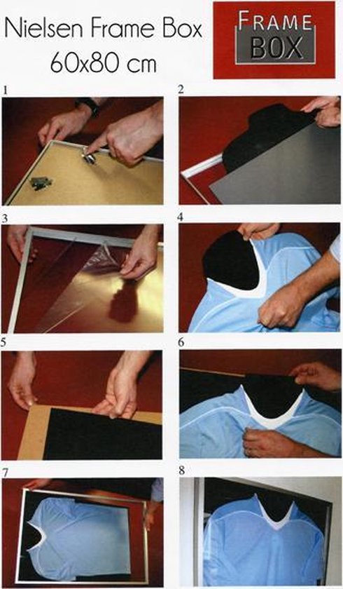 Frame box 60x80cm mat zilver - geschikt voor shirt