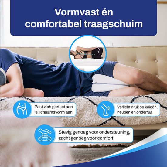 Sleeptight Kniekussen - Orthopedisch - Traagschuim - 25 cm
