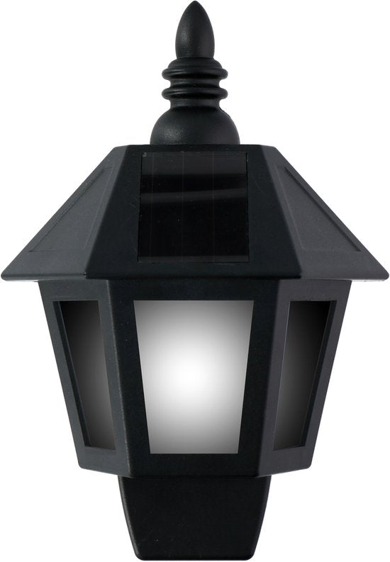 Grundig Solar LED Muurlamp Vlam Effect & Koel Wit - 2 Modi - Werkt Op Zonne-energie - IP44 - 6-8 uur