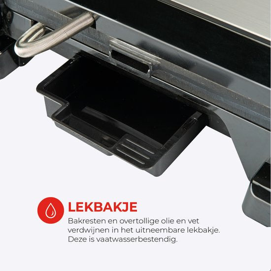 Bourgini Contact Grill Classic - Paninigrill en Tosti ijzer - Anti-aanbaklaag - Zwevend deksel - Grillapparaat - Contactgrill - RVS - BPA vrij