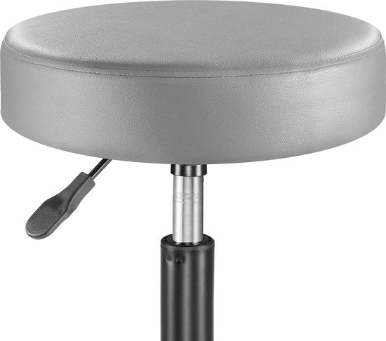 Casaria Verstelbare Draaikruk - 46/60cm Zithoogte – 1 Stuks Grijs