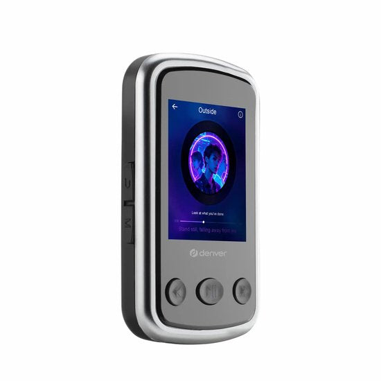 Denver MP3 Speler Incl oordopjes - Uitbreidbaar tot 128GB - Shuffle/Repeat Modus - Kinderen en volwassenen - Bevestigingsclip - AUX - MPS320B - Zwart