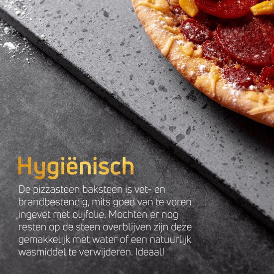 VDN Pizzasteen BBQ oven - lava van vulkaan Etna - Barbecue Pizza accessoires - Pizzaplaat - Made in Italy - Broodbaksteen - 30x38x1.1