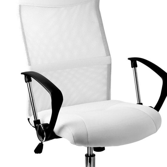 Casaria Bureaustoel met mesh wit