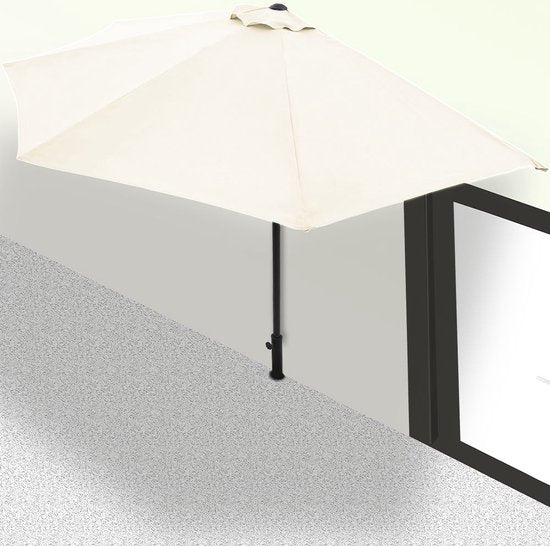 Kingsleeve Parasol Halfrond - Ø 2,7m UV 50+ Bescherming - Beige