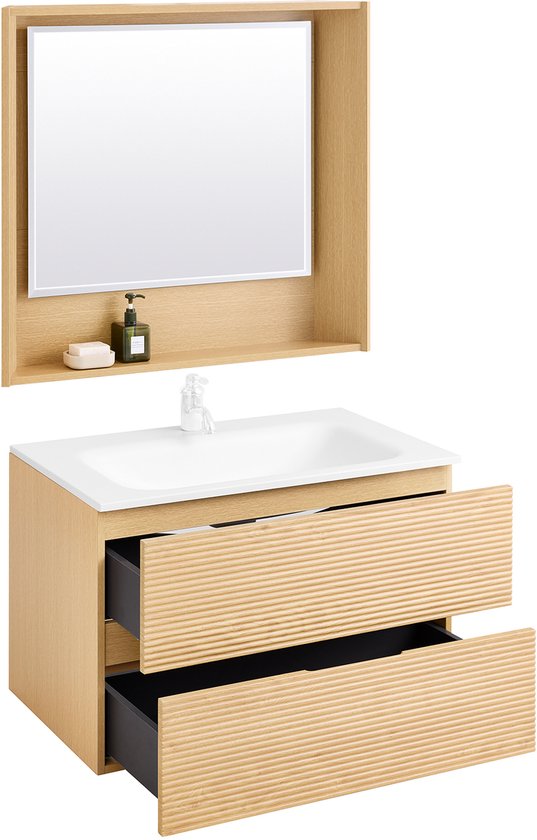 SoBuy BZR198-N Badmeubel met Wastafel - Houtcomposiet 80cm
