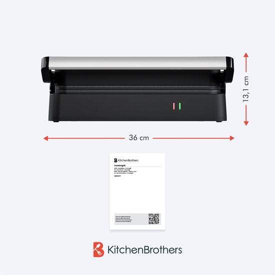 KitchenBrothers Contactgrill - Tosti Apparaat - Grill Apparaat - Panini Grill - Croque Monsieur Toestel - Tosti ijzer - 1200W - Zwart