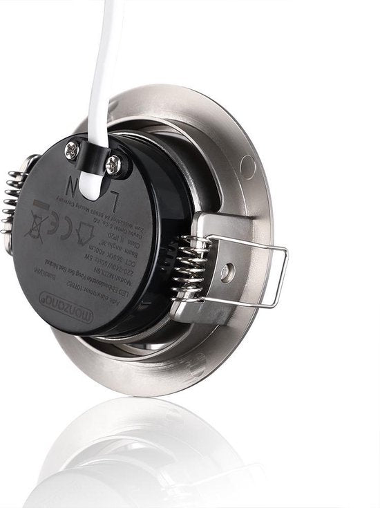 Monzana Spotjes Krog - 6 Stuks LED Dimbaar Draaibaar - Zilver