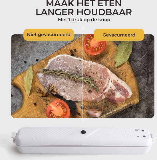 Gtrise - Vacumeermachine - 10 vacumeerzakken - Eenvoudig - Vacuum Sealer - Vacuümmachine - Voor Alle Soorten Voedsel