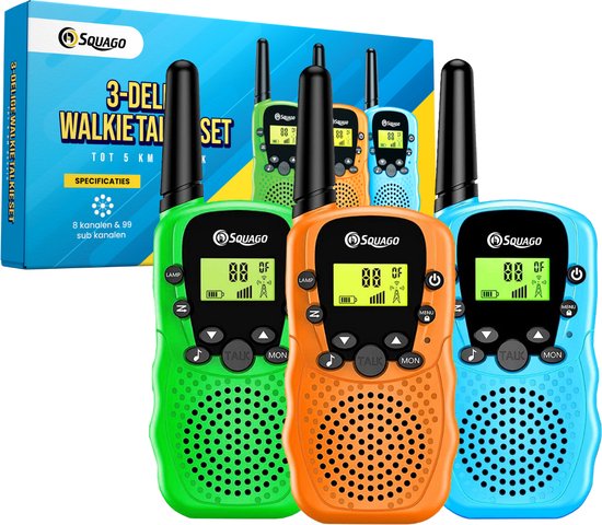 Squago Walkie talkie 3 stuks - Voor Kinderen & Volwassenen - WalkieTalkie