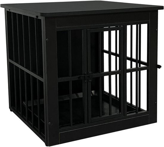 Hondenbench - hondenhok - bench voor puppies en kleine honden - hondenkooi - voor binnen - inclusief hygiënische bak voor in het hok - 63 cm x 51 cm x 59 cm.