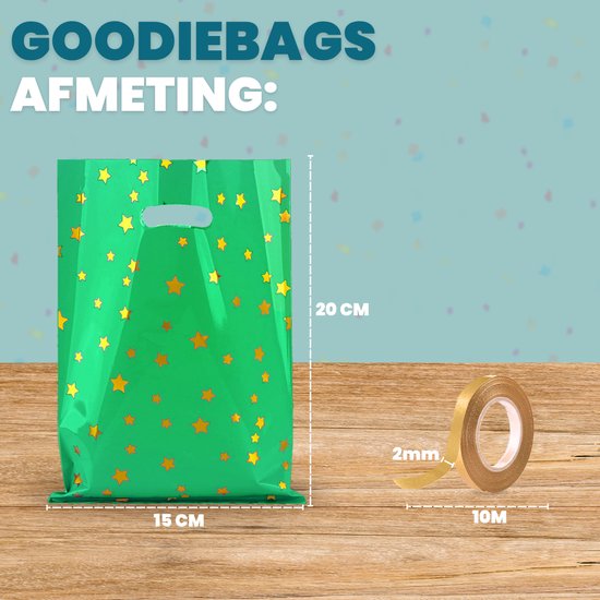 Feestio Uitdeelzakjes 100 Stuks - 17 x 25 cm - Snoepzakjes - Traktatie Zakjes Kinderfeestje - Cadeauzakjes Cadeautasjes - Verjaardag