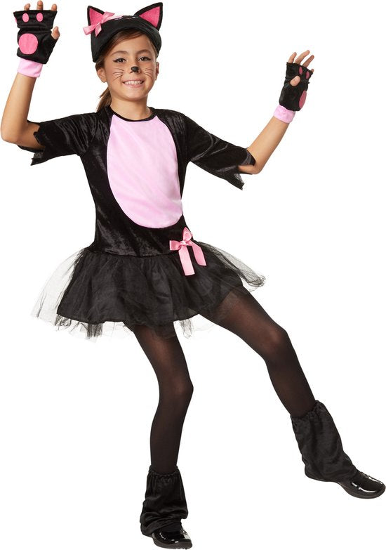 Dressforfun Roos katje 158 (vanaf 12 jaar) - verkleedkleding kostuum halloween verkleden feestkleding carnavalskleding carnaval feestkledij partykleding - 302104