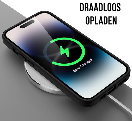 Podec Telefoonhoesje Zwart Geschikt voor iPhone 14 pro Max Hoesje En Screenprotector Beschermglas