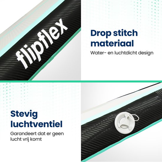 Flipflex Airtrack - Turnmat - 3 Meter - 10cm Dik - Gymnastiekmat - Inclusief 600W Miniblower - Met Luxe Draagtas - Turnen