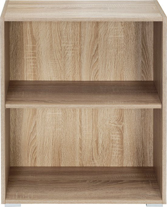 Casaria Boekenkast Vela - 2 Vakken Verstelbaar 77x60x28 cm - Eik